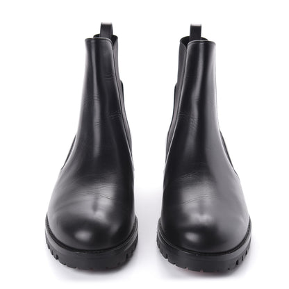 Christian Louboutin Calfskin Marchacroche Flat Chelsea Boots 38.5 Black 2 of 7