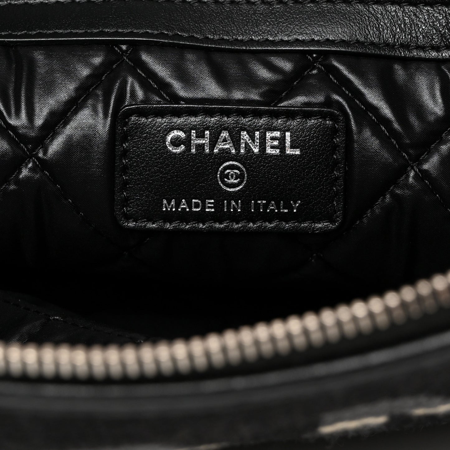 Striped Canvas Large Deauville Pouch Clutch Black