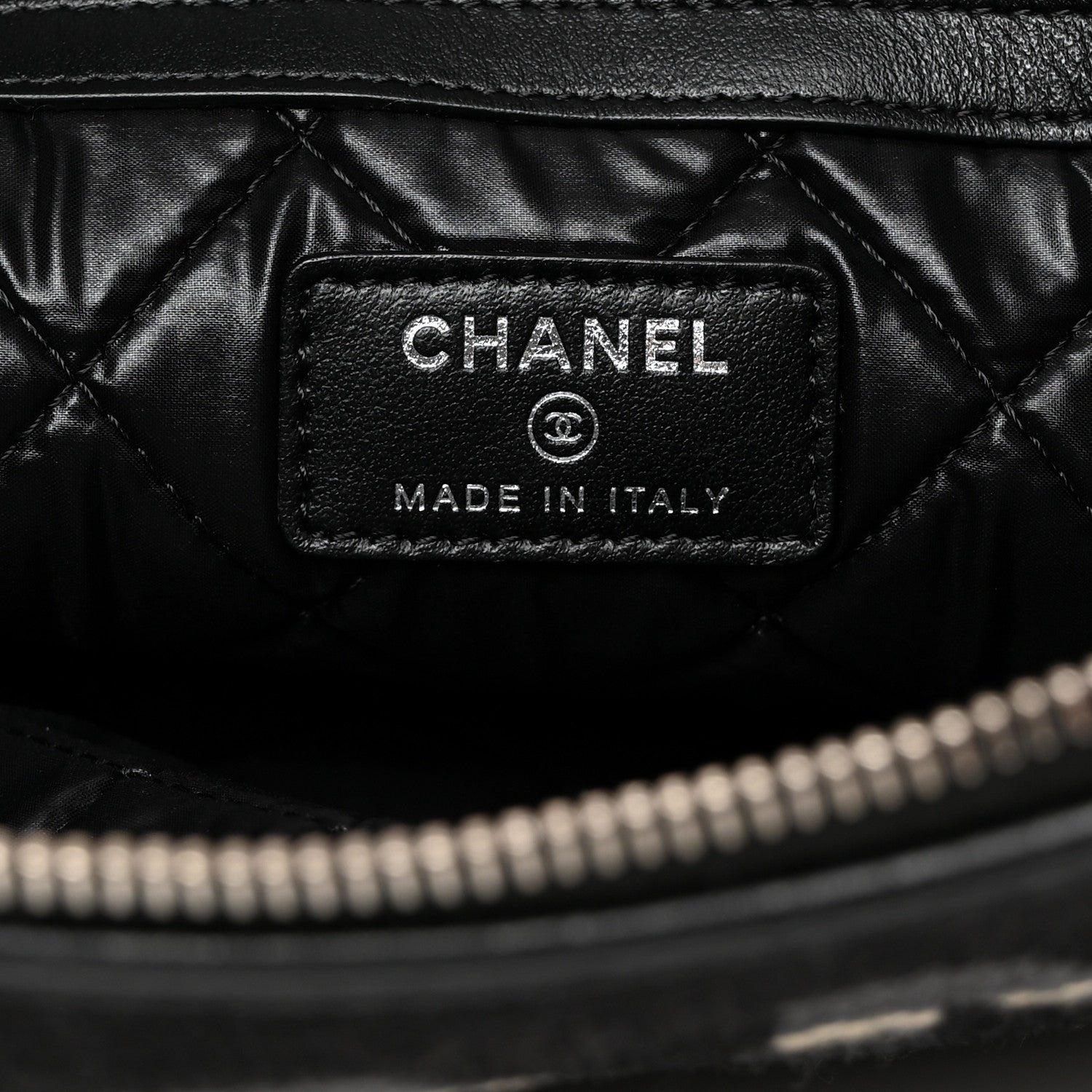 Chanel Striped Canvas Large Deauville Pouch Clutch Black 6 of 7