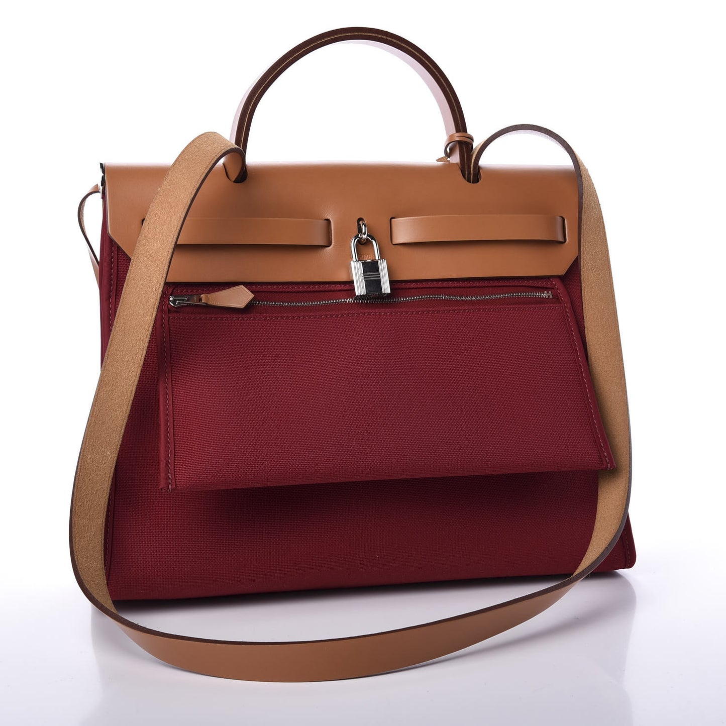 Vache Hunter Toile Herbag Zip 31 PM Rouge Grenat Natural