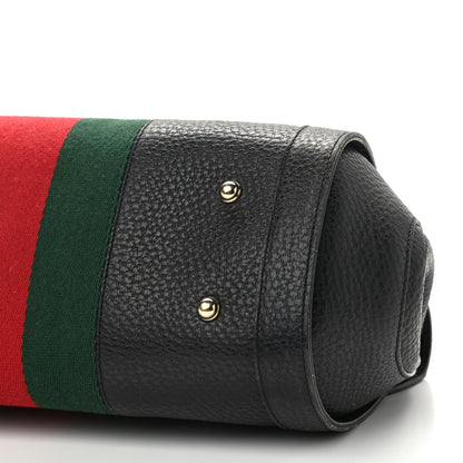 Gucci Calfskin Web Bamboo Bullet Satchel 10 of 16