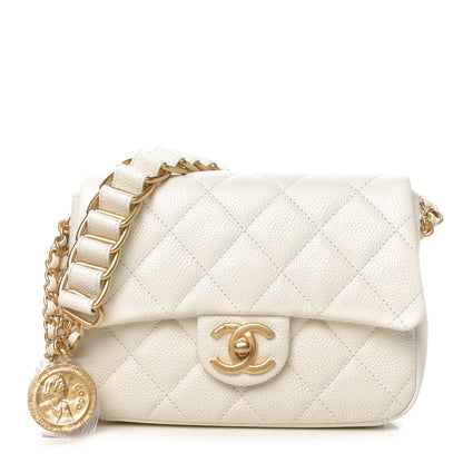 Chanel Caviar Quilted Mini Chain Soul Flap White 1 of 11