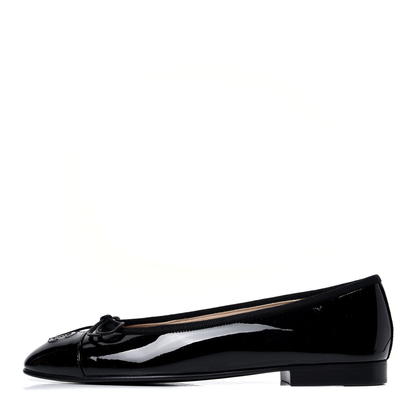 Patent CC Cap Toe Ballerina Flats 36 Black