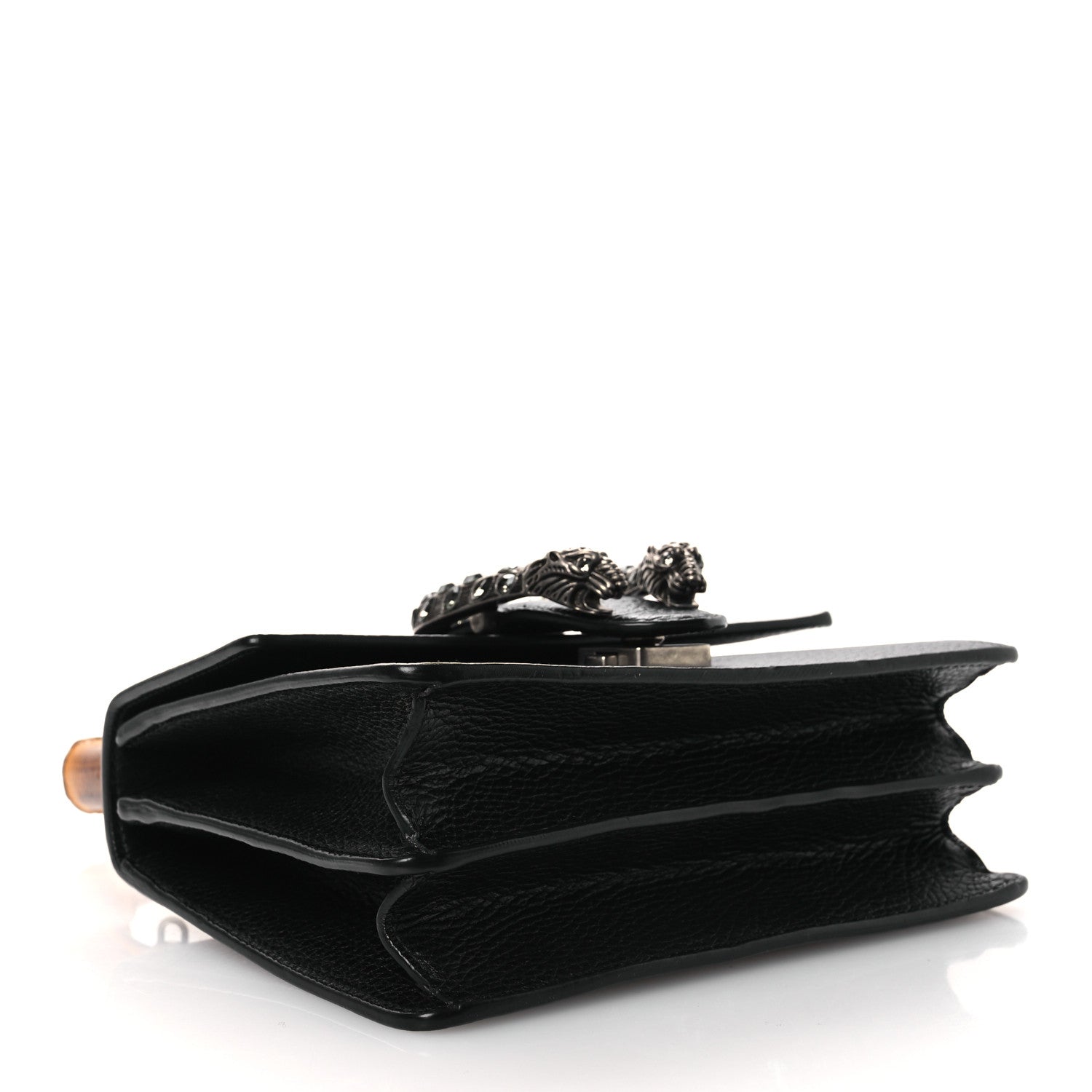Gucci Dollar Calfskin Crystal Web Mini Dionysus Bamboo Top Handle Bag Black Diamond 4 of 11
