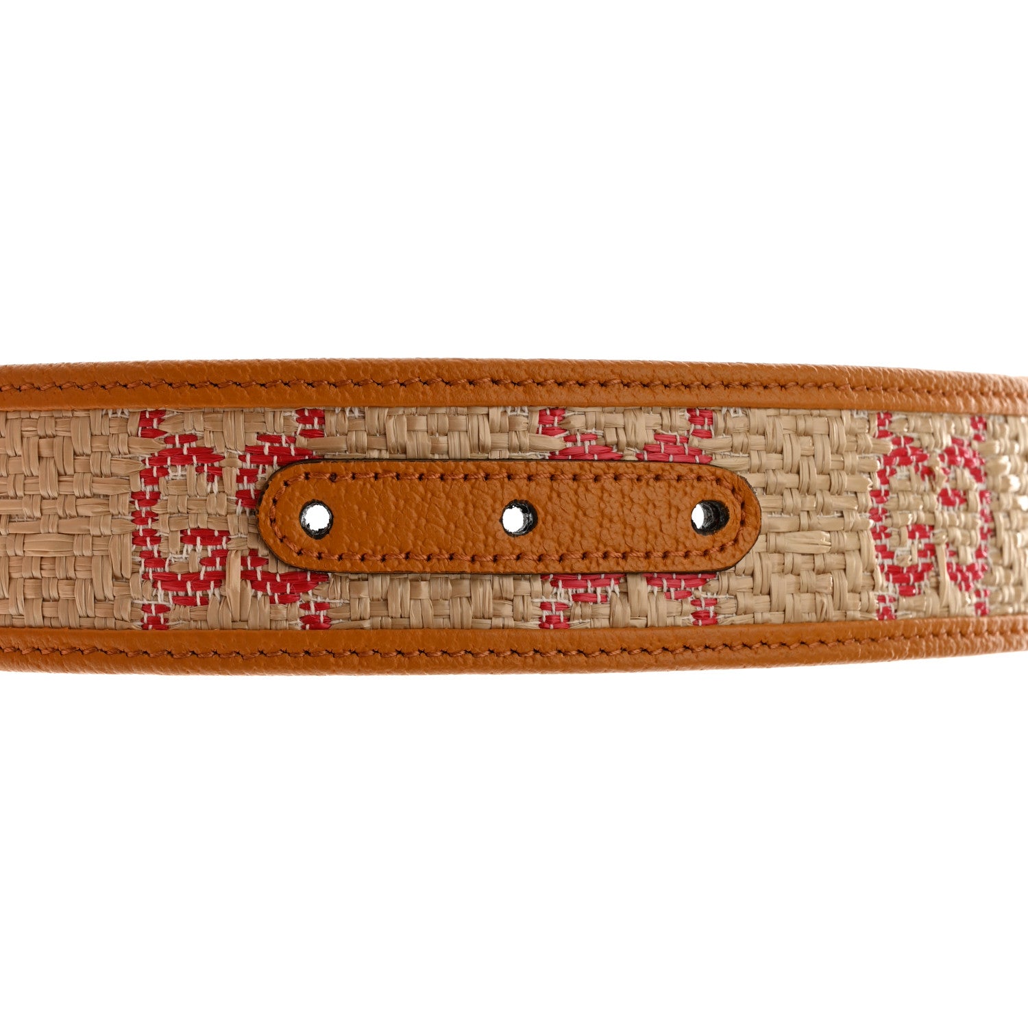 Gucci Raffia Textured Dollar Calfskin GG Monogram Double G 40mm Belt 95 38 Natural Bright Hibiscus Sun Oil 4 of 6