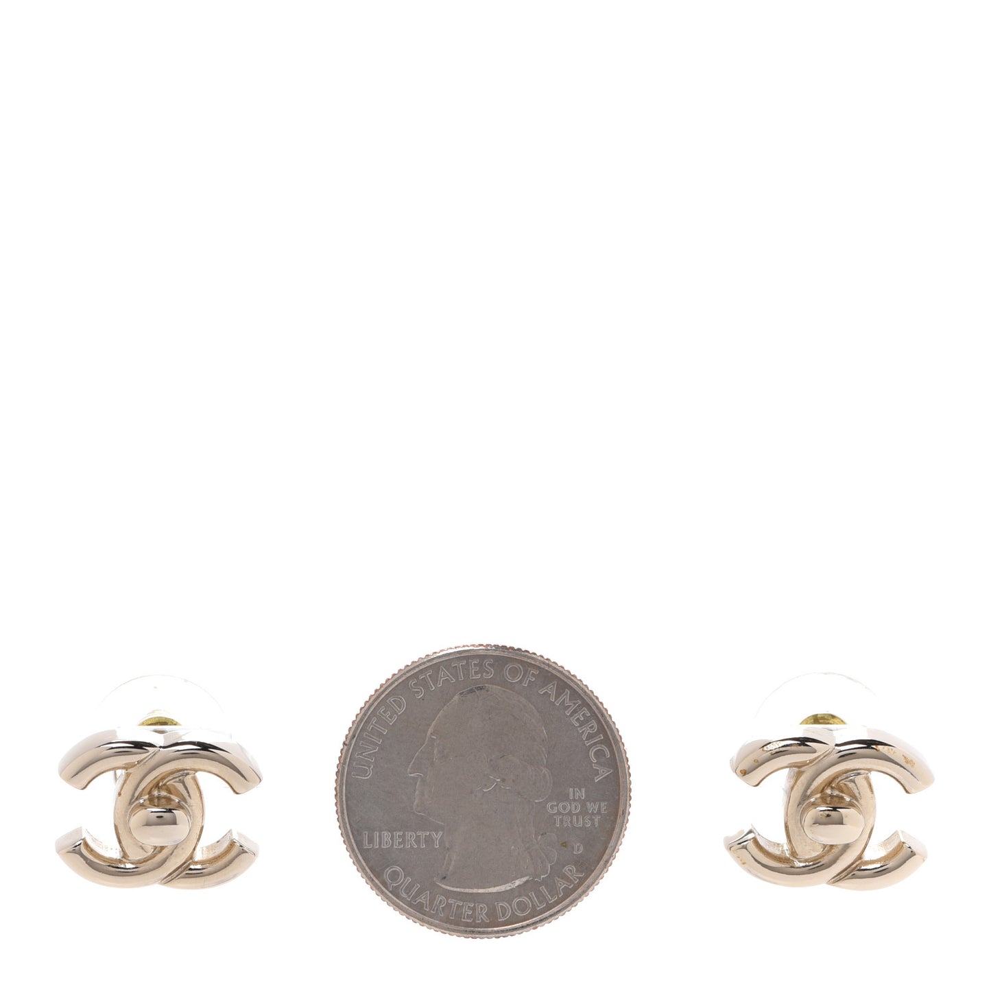 Metal CC Turnlock Earrings Gold