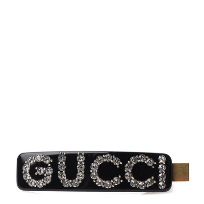 Gucci Resin Crystal Single Hair Barrette Black 1 of 3