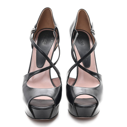 Gucci Nappa Lili Platform Pumps 38 Black 3 of 10