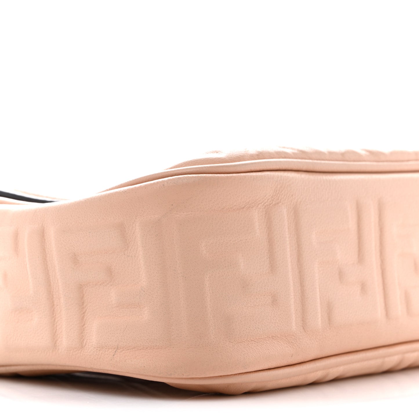 Nappa Small FF Embossed Midi Chain Baguette Light Rose