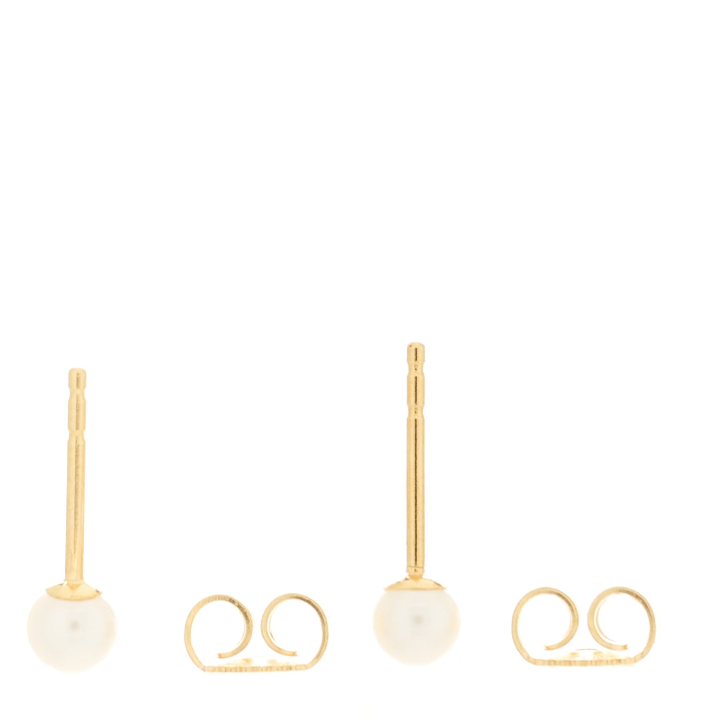 18K Yellow Gold Akoya Pearl 4-4.5mm Stud Earrings