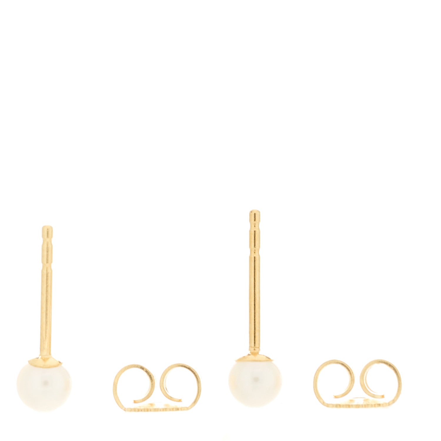 Mikimoto 18K Yellow Gold Akoya Pearl 4-4.5mm Stud Earrings 3 of 4