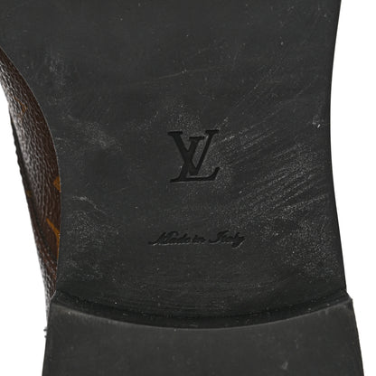 Louis Vuitton Calfskin Monogram Wonderland Flat Ranger Boots 38 Black 6 of 11