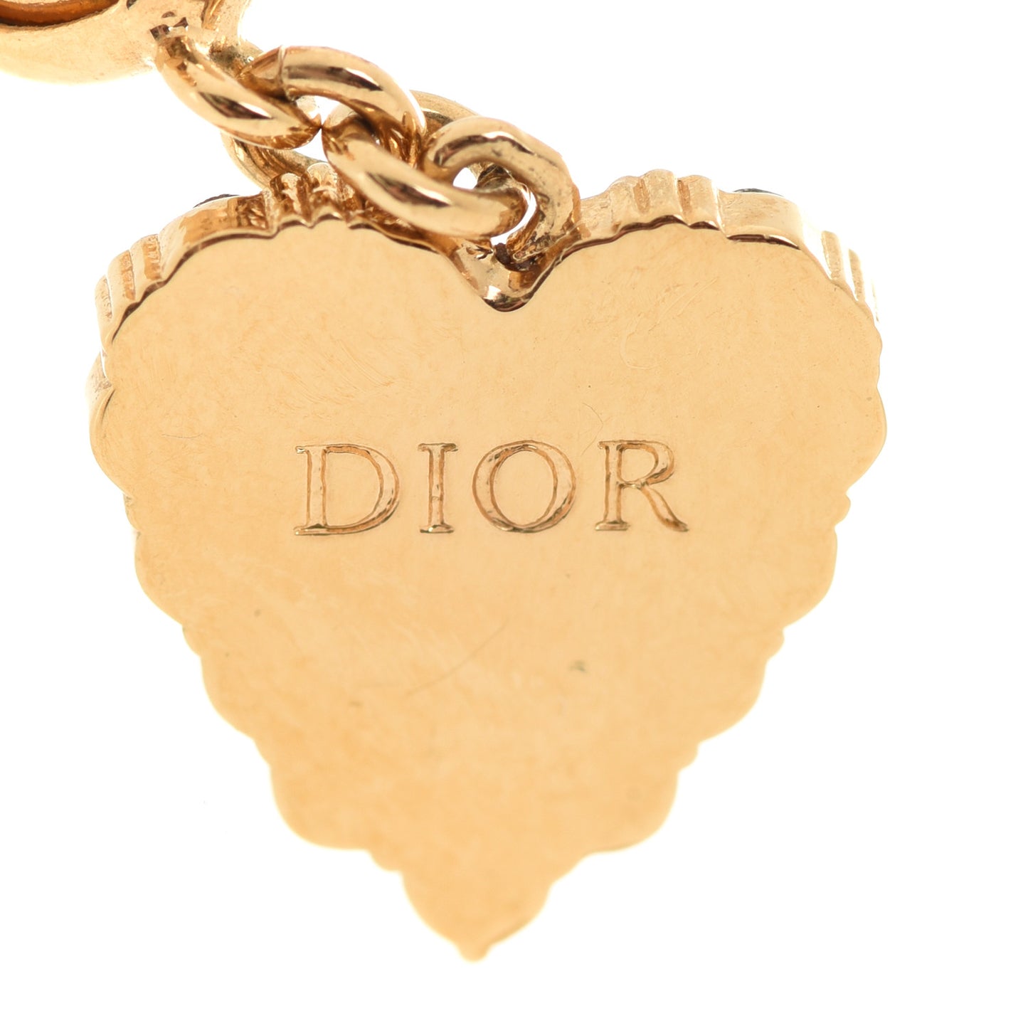 Crystal CD Heart Earrings Gold