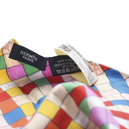 Hermes Silk Bolduc Au Carre Pocket Square Jaune Rose Multicolor 3 of 3