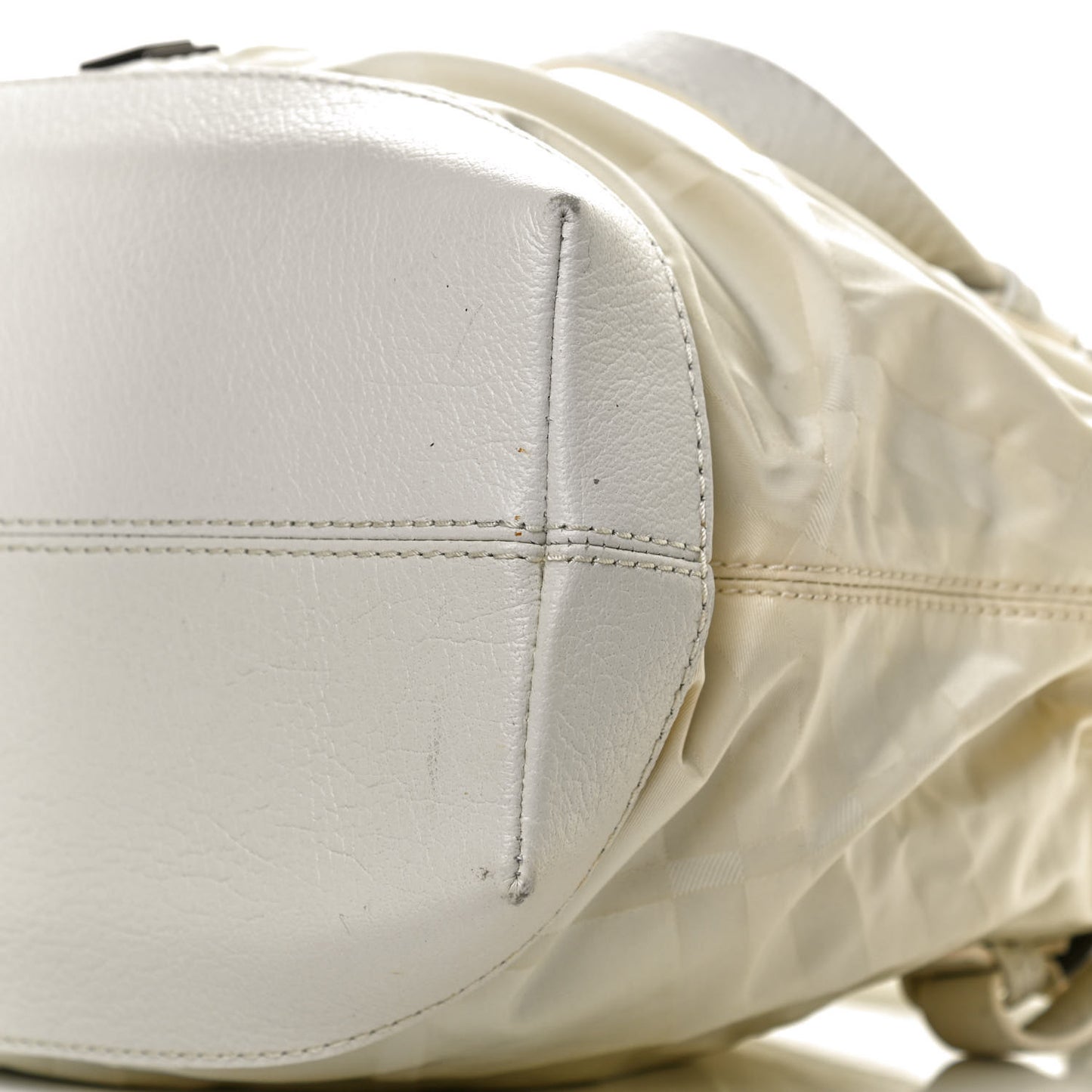 Nylon Beat Check Shoulder Bag White