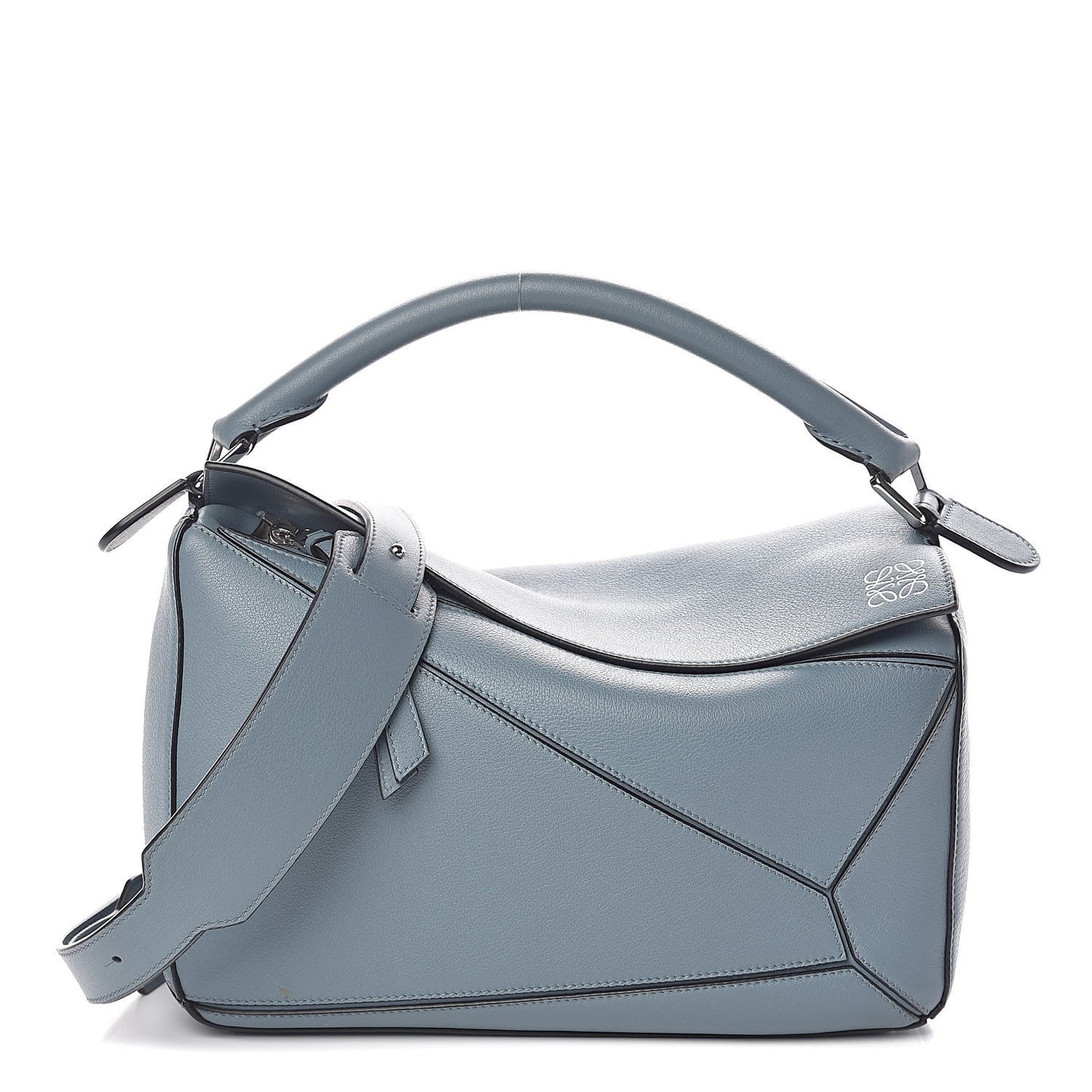 Calfskin Medium Puzzle Bag Stone Blue