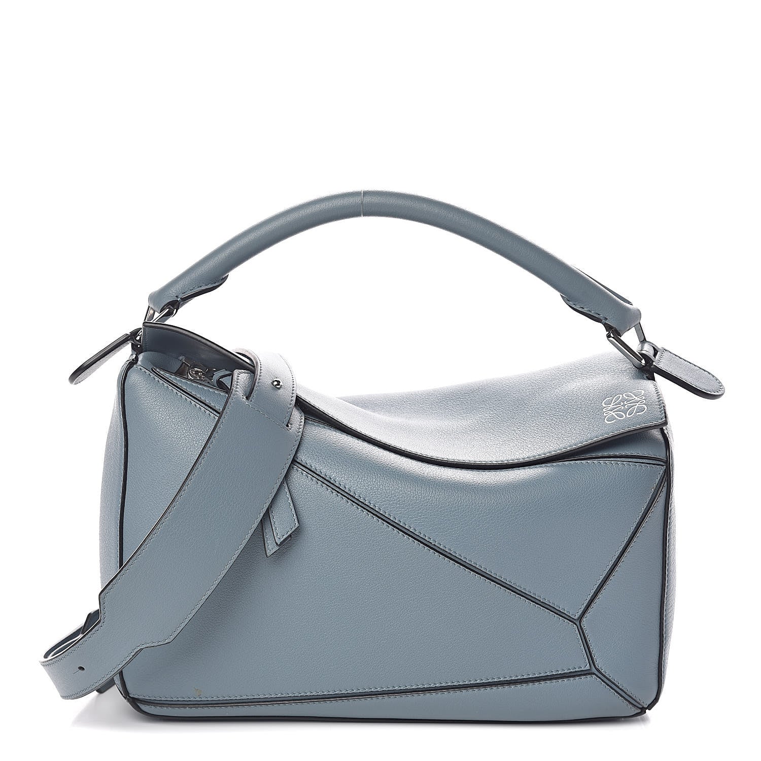 Loewe Calfskin Medium Puzzle Bag Stone Blue 1 of 9