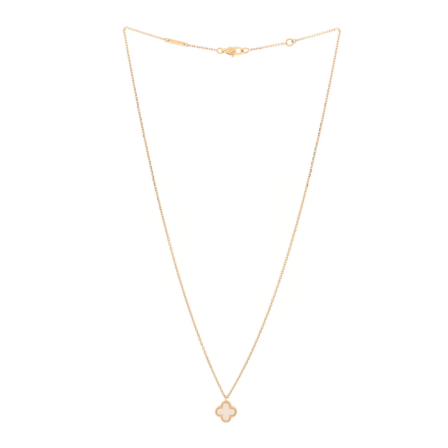 18K Yellow Gold Mother of Pearl Sweet Alhambra Pendant Necklace