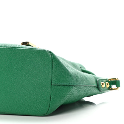 Dolce & Gabbana Drummed Calfskin Claudia Drawstring Bucket Shoulder Bag Green 9 of 13