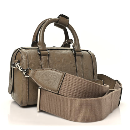 Gucci Piuma Calfskin Jumbo GG Embossed Mini Duffle Bag Good Taupe 3 of 11