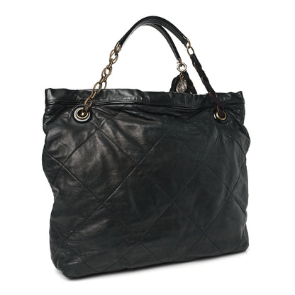 Lanvin Lambskin Quilted Amalia Cabas Tote Black 3 of 9