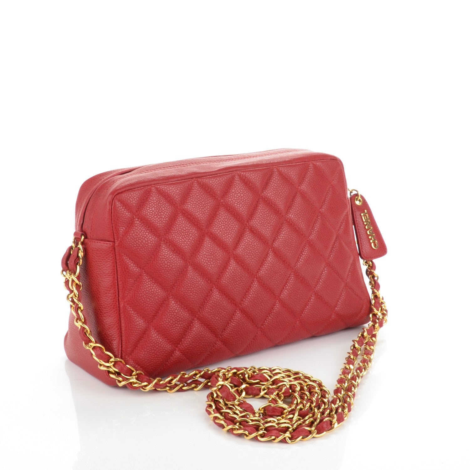 Chanel Caviar Quilted Camera Case Red 3 of 8