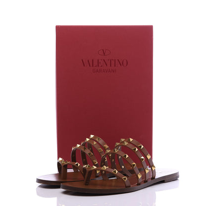 Valentino Garavani Calfskin Rockstud Flair Flat Thong Sandals 40 Selleria 8 of 8
