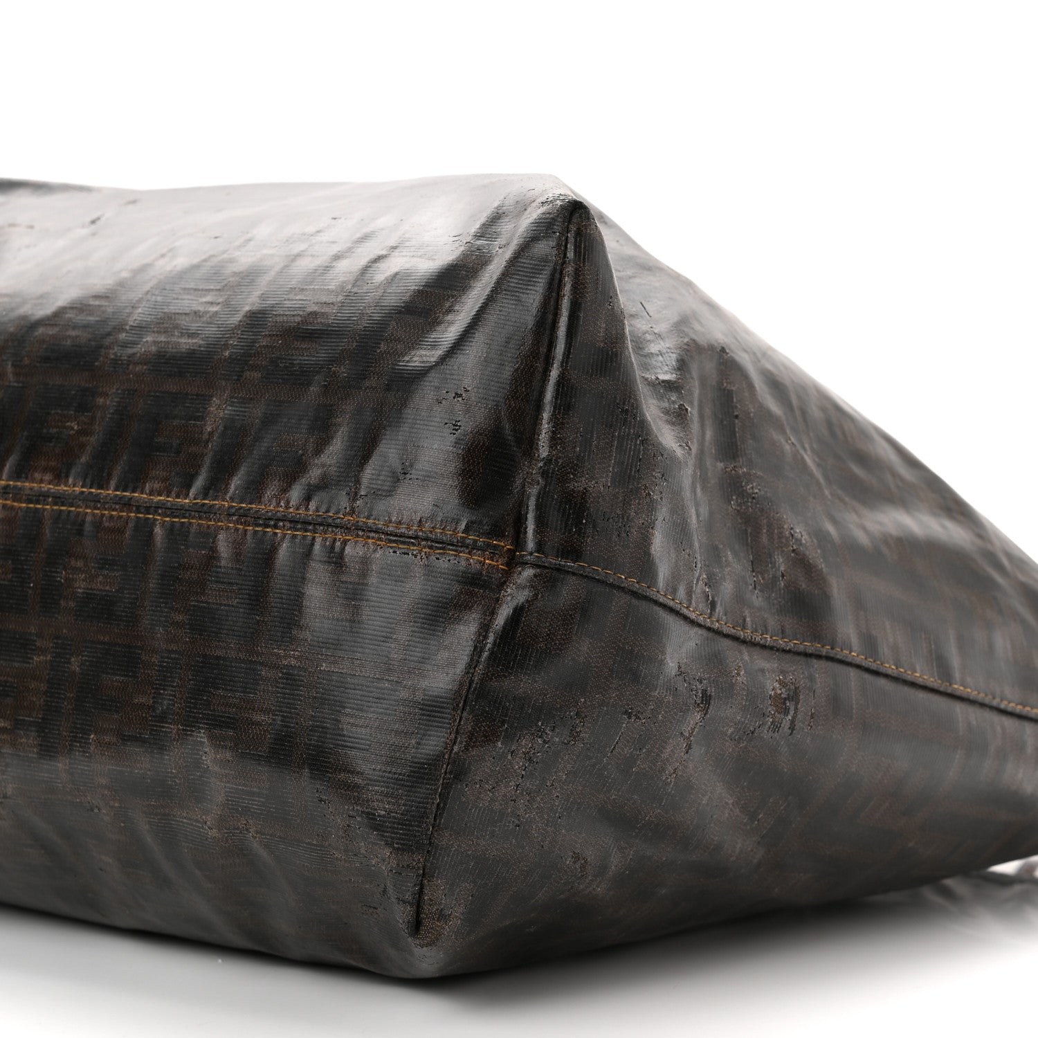 Fendi Zucca Spalmati Matrioska Large Roll Tote Tobacco Black 10 of 16