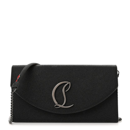 Christian Louboutin Glitter Calfskin Loubi54 Crossbody Clutch Black 1 of 9