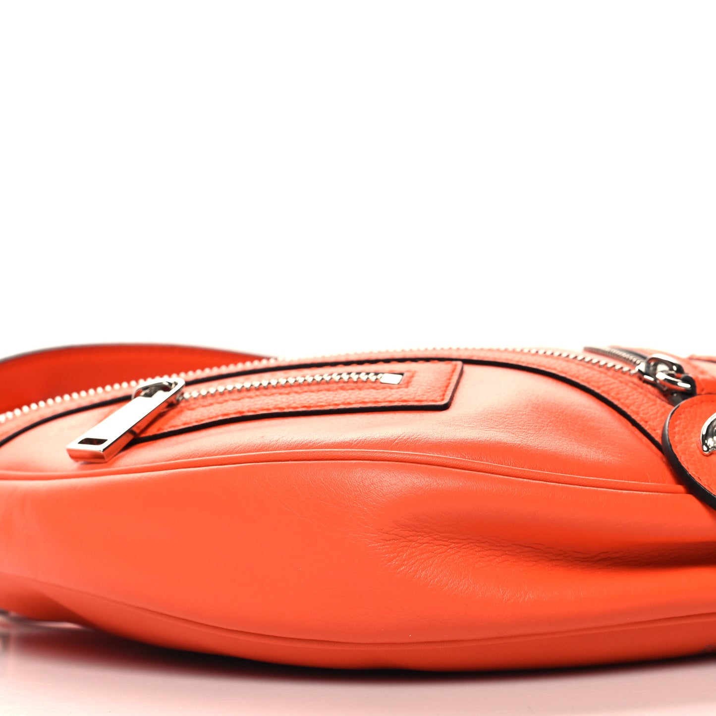 Calfskin Small Repeat Zip Hobo Orange