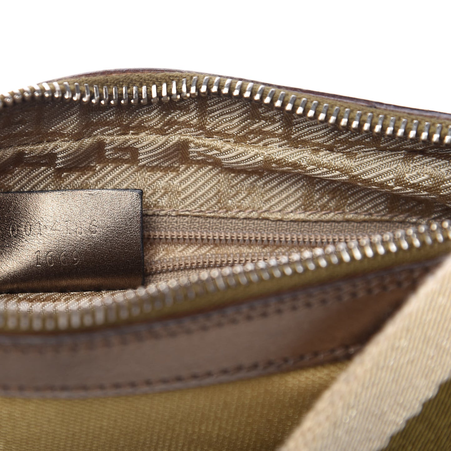 Metallic Canvas Web Hobo Beige Bronze