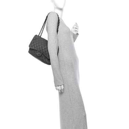 Chanel Lambskin Quilted Jumbo Single Flap Grey 2 of 13