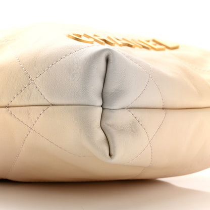 Chanel Pearly Shaded Calfskin Quilted Mini Chanel 22 Ecru Golden 9 of 11