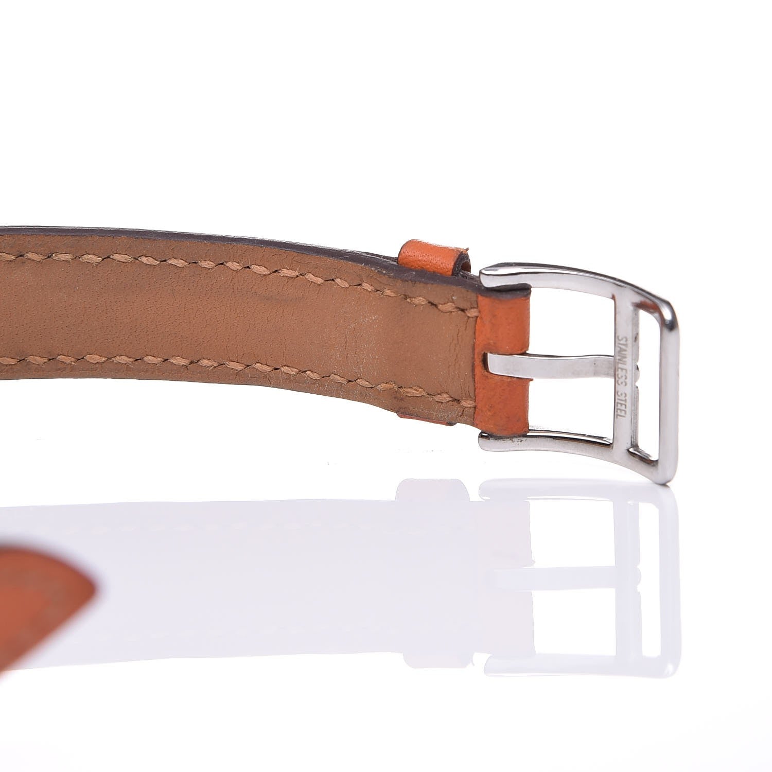 Hermes Stainless Steel Swift 23mm Cape Cod Double Tour Quartz Watch Orange 6 of 8