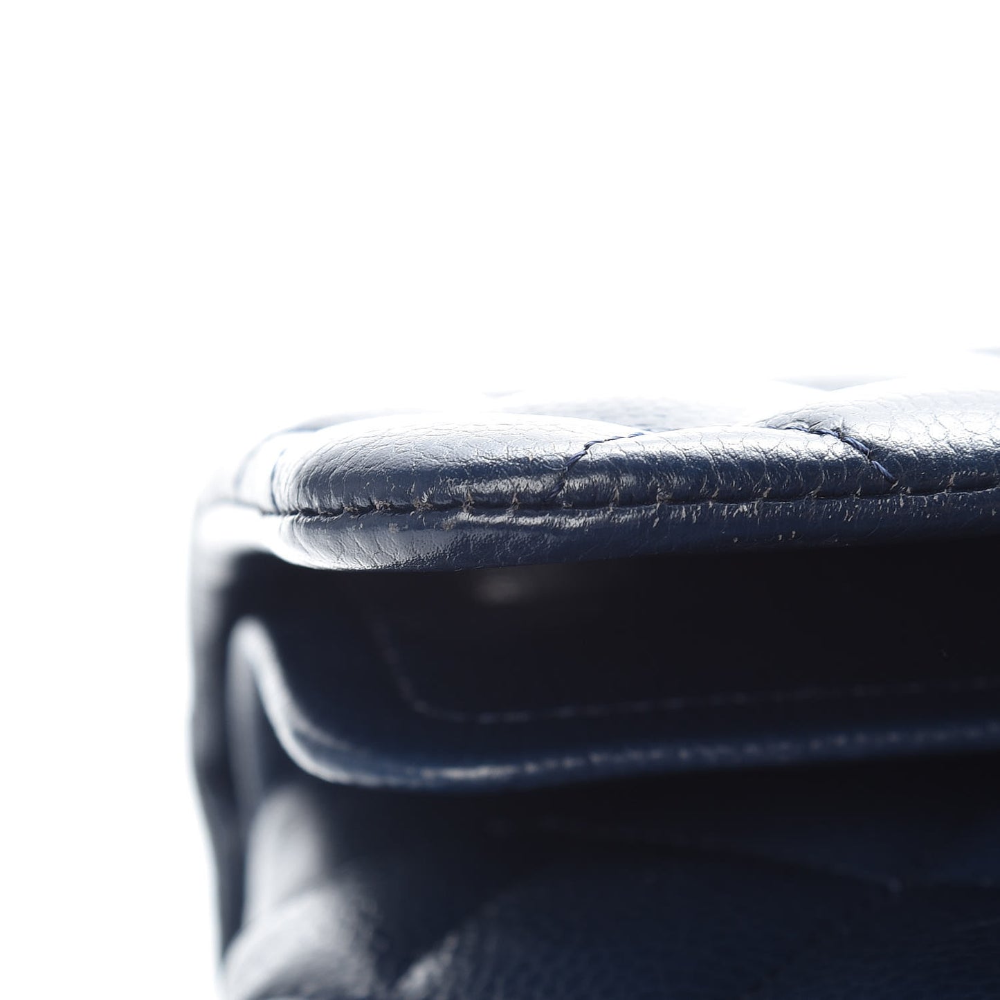 Caviar Quilted Jumbo Double Flap Navy Blue