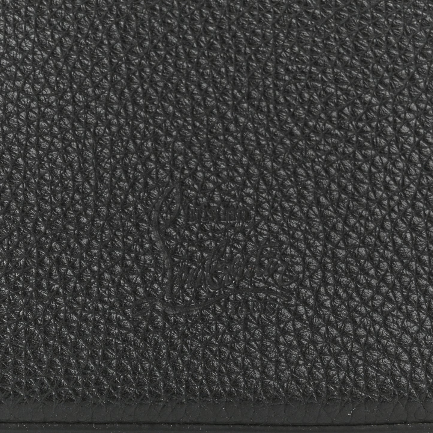 Grained Calfskin Carasky Studded Cosmetic Pouch Black Gold