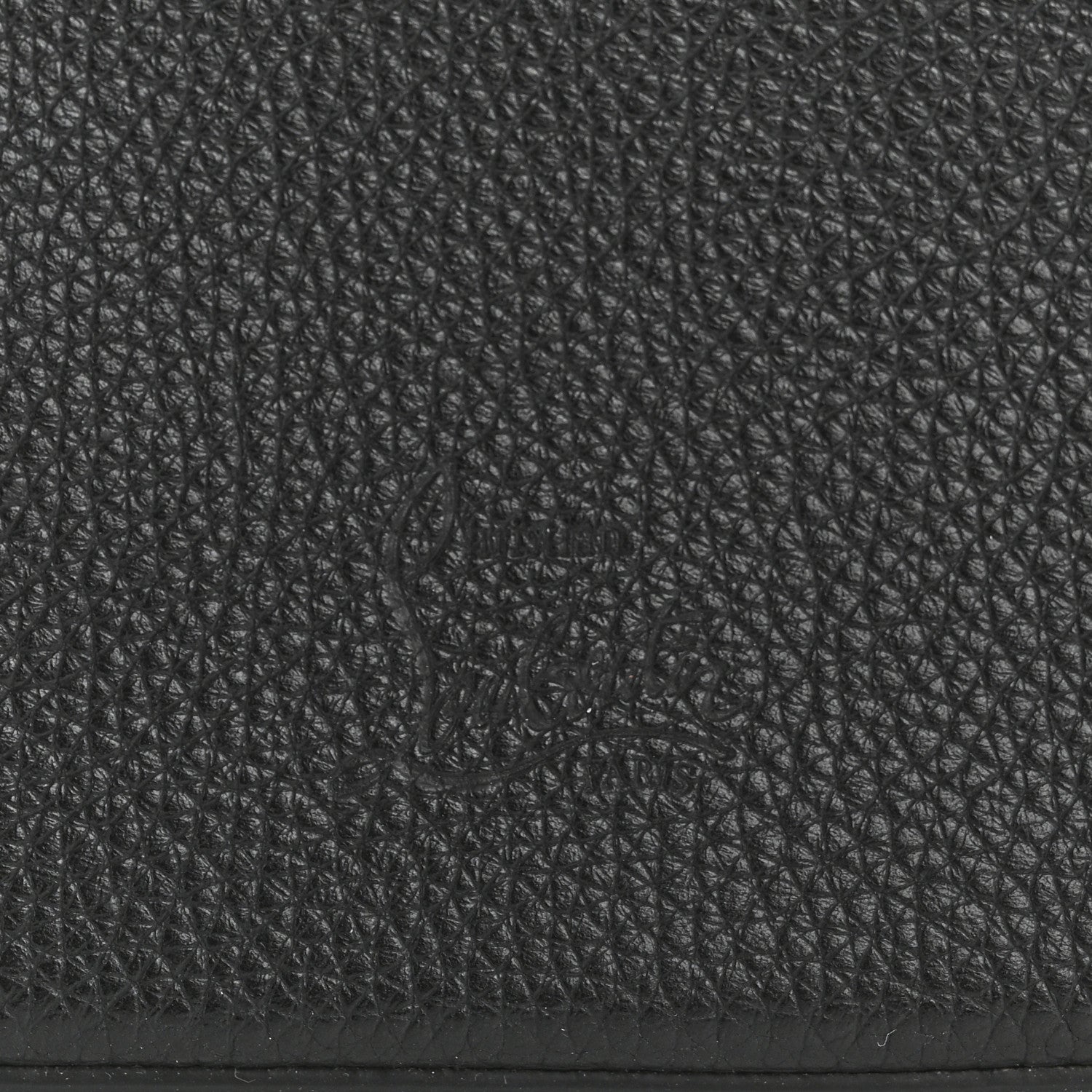 Christian Louboutin Grained Calfskin Carasky Studded Cosmetic Pouch Black Gold 7 of 9