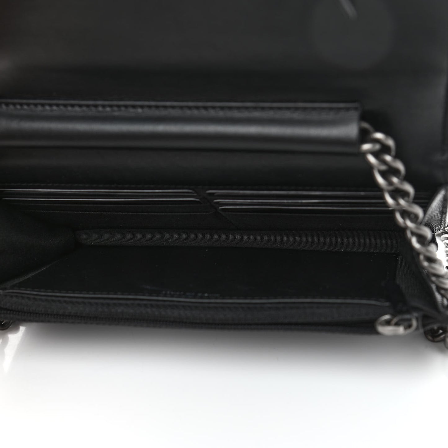 Caviar Quilted Boy Wallet On Chain WOC Black