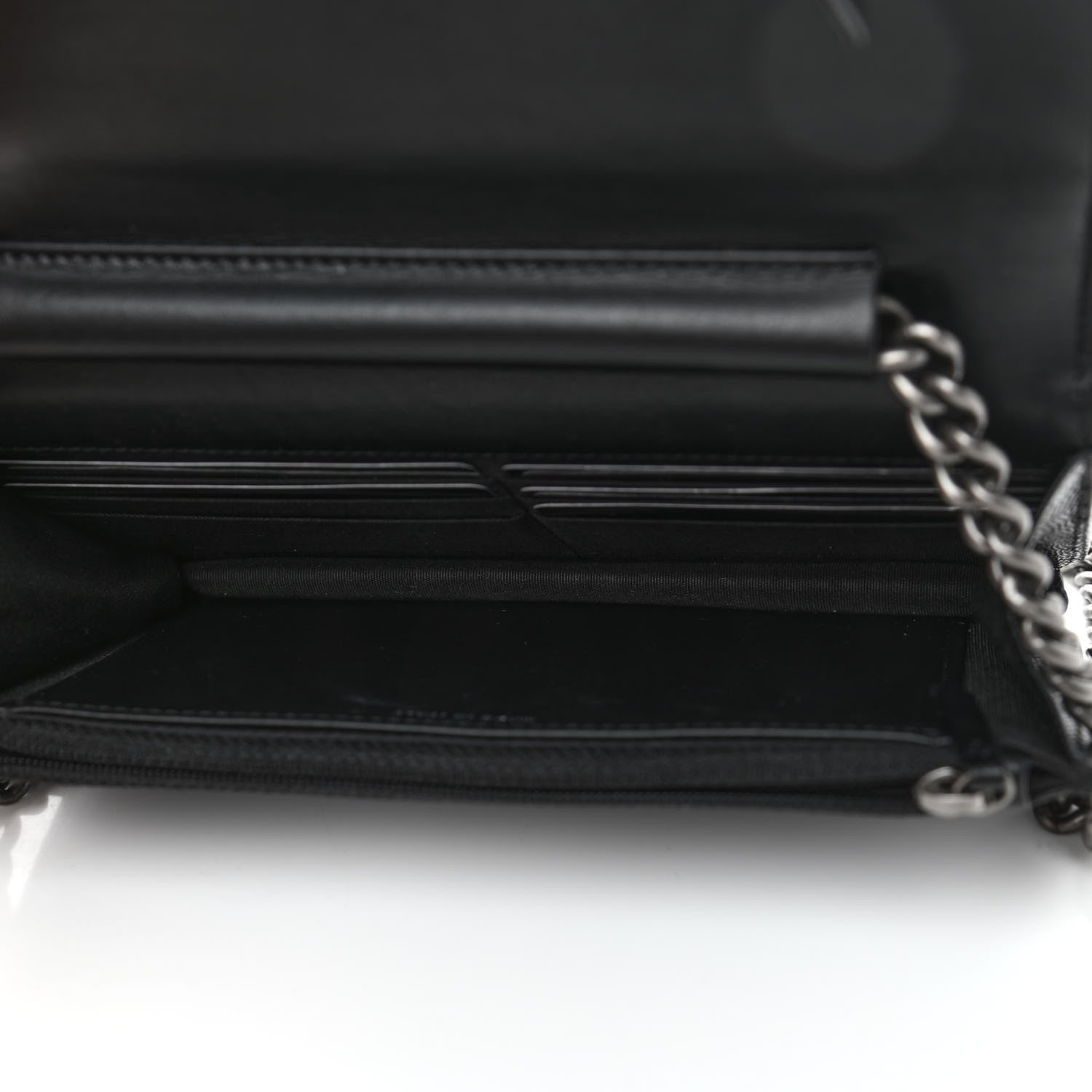 Chanel Caviar Quilted Boy Wallet On Chain WOC Black 4 of 5