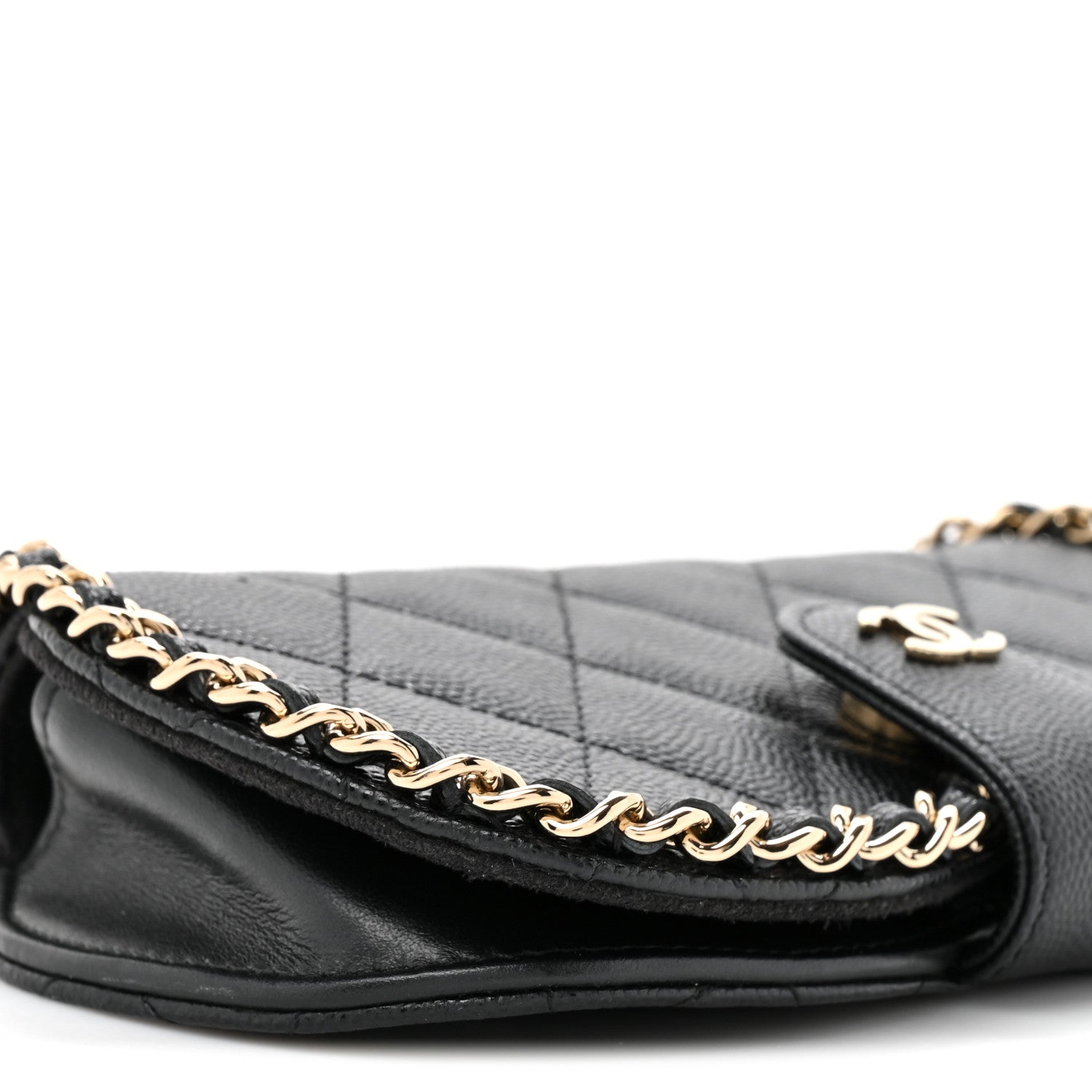 Chanel Caviar Quilted Chain Glasses Case Black 10 of 11