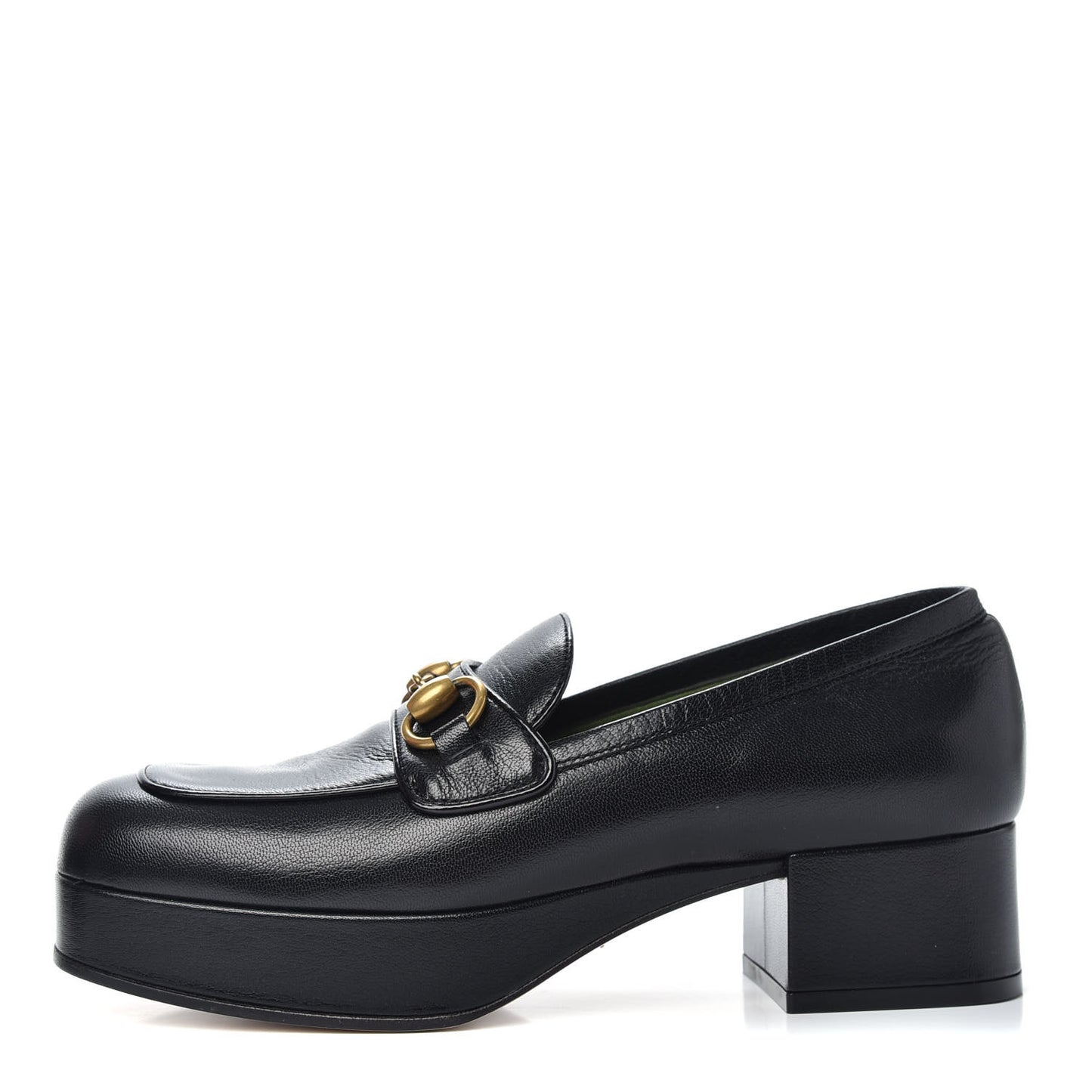 Goatskin Houdan Platform Loafers 36 Black