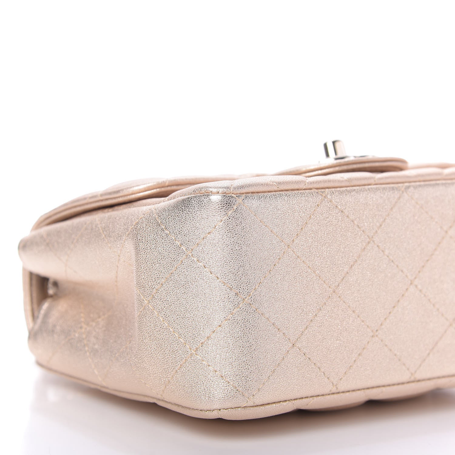 Chanel Metallic Lambskin Quilted Mini Square Flap Gold 6 of 10