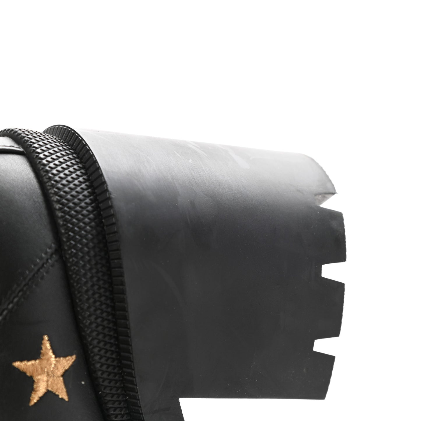 Calfskin Embroidered Lace Up Combat Ankle Boots 36 Black