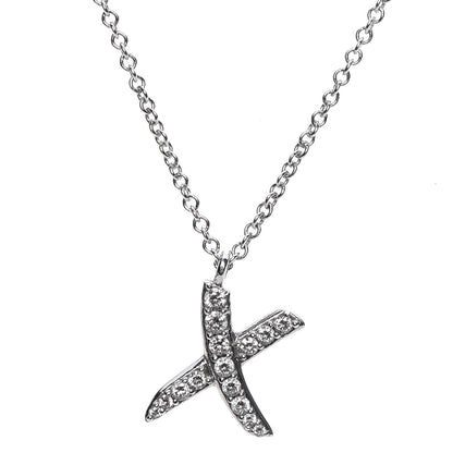 Tiffany 18K White Gold Diamond Paloma Picasso Graffiti X Pendant Necklace 4 of 16