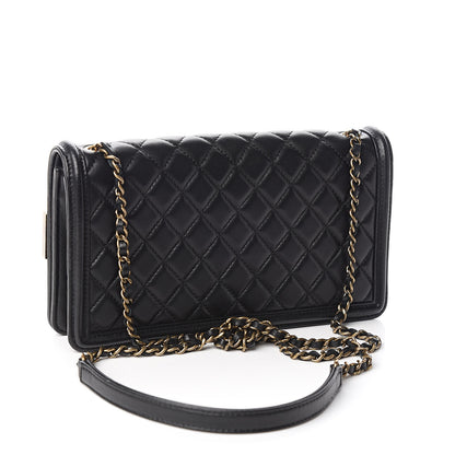 Chanel Lambskin Quilted Horizontal Boy Brick Studded Flap Black 3 of 11