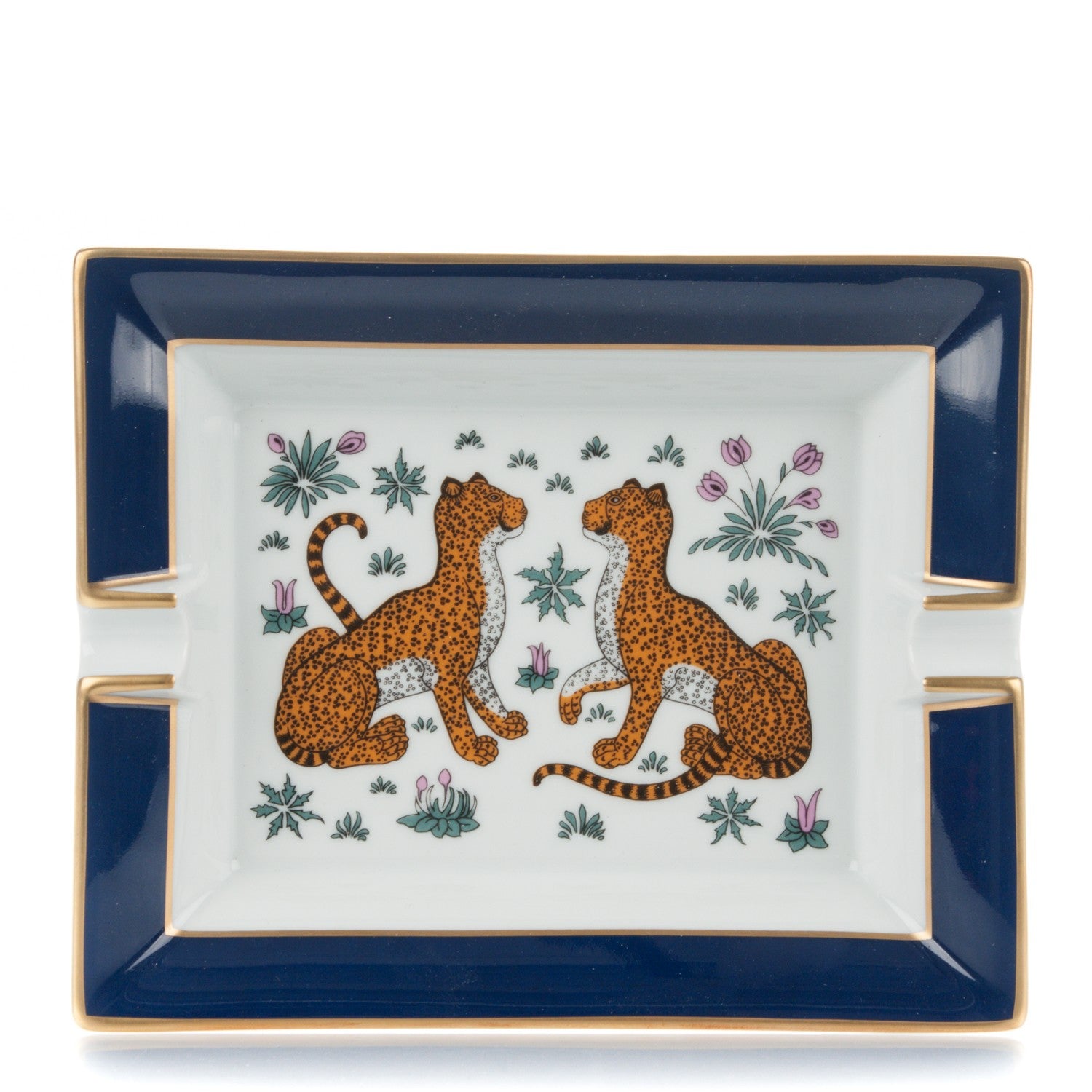 Hermes Porcelain Printed Les Leopards Ashtray 1 of 5