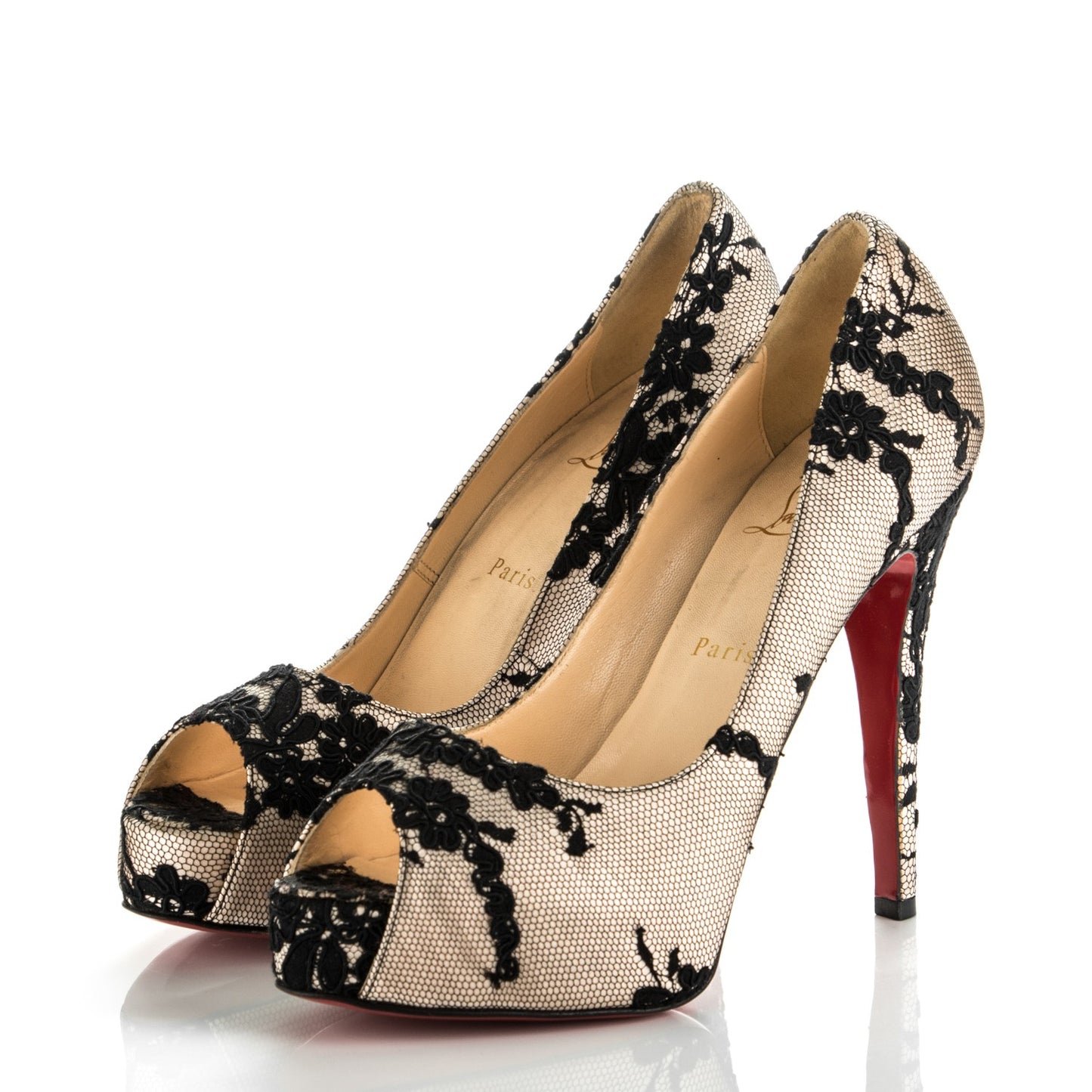 Satin Lace Hyper Prive 120 Pumps 39.5 Black