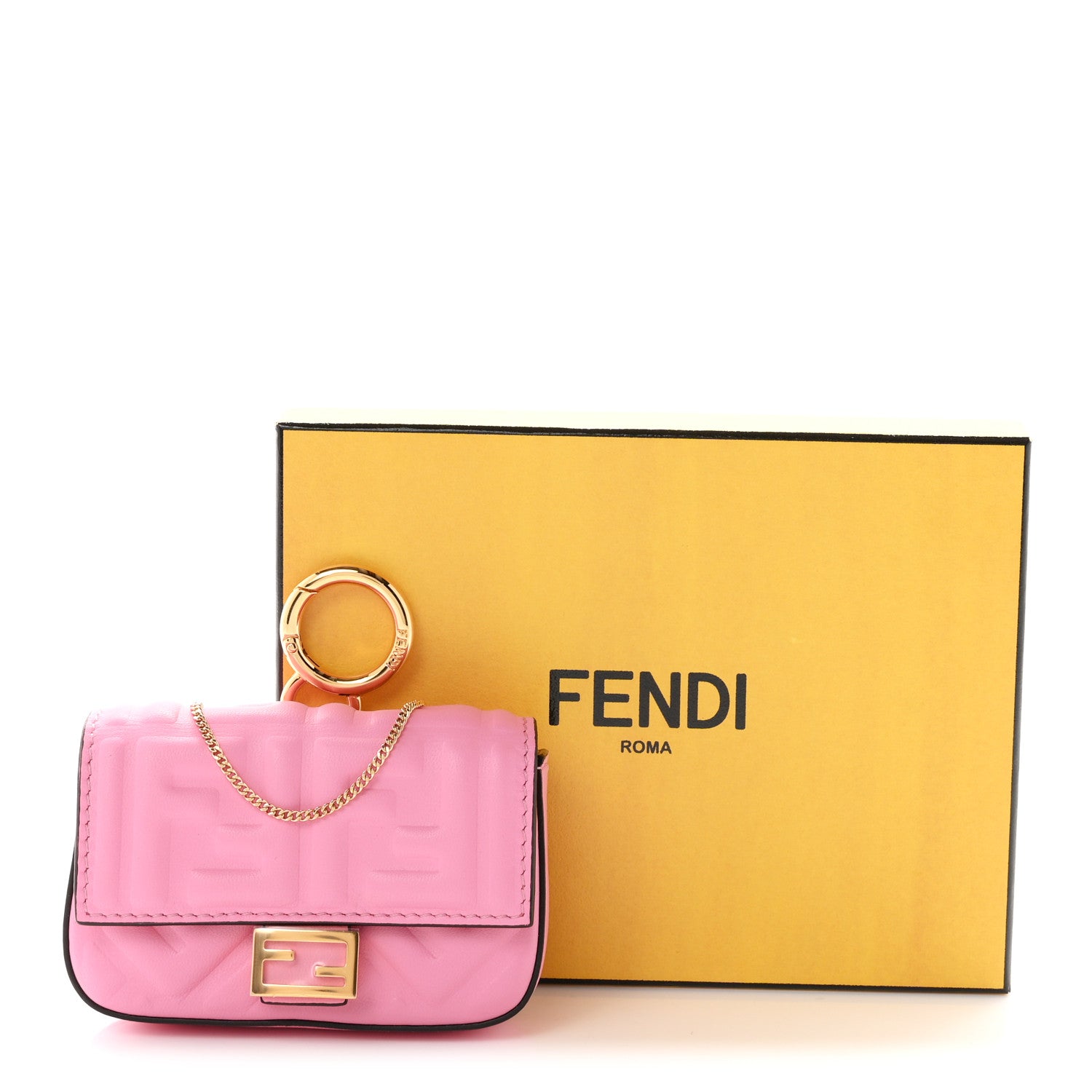 Fendi Nappa Matisse FF Embossed Nano Baguette Charm Lollypop 12 of 12