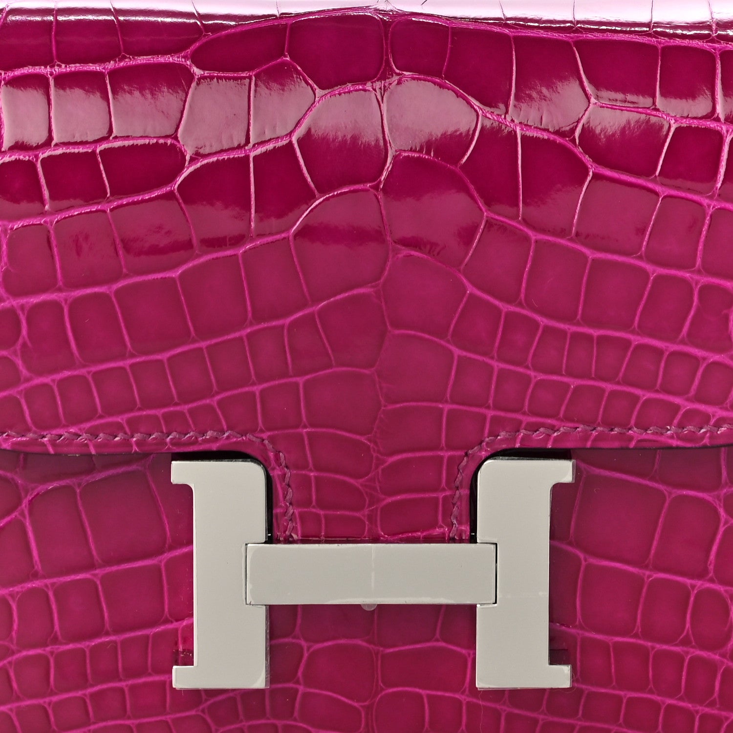 Hermes Shiny Alligator Constance Slim Wallet Rose Scheherazade 8 of 12
