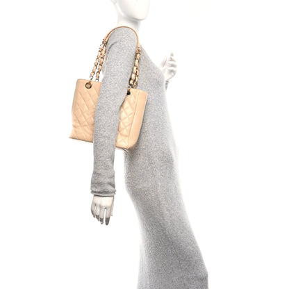 Chanel Caviar Quilted Petit Shopping Tote PST Beige Clair 2 of 15